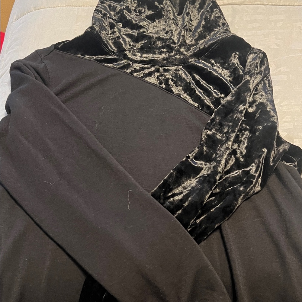Black Velvet Turtleneck Top